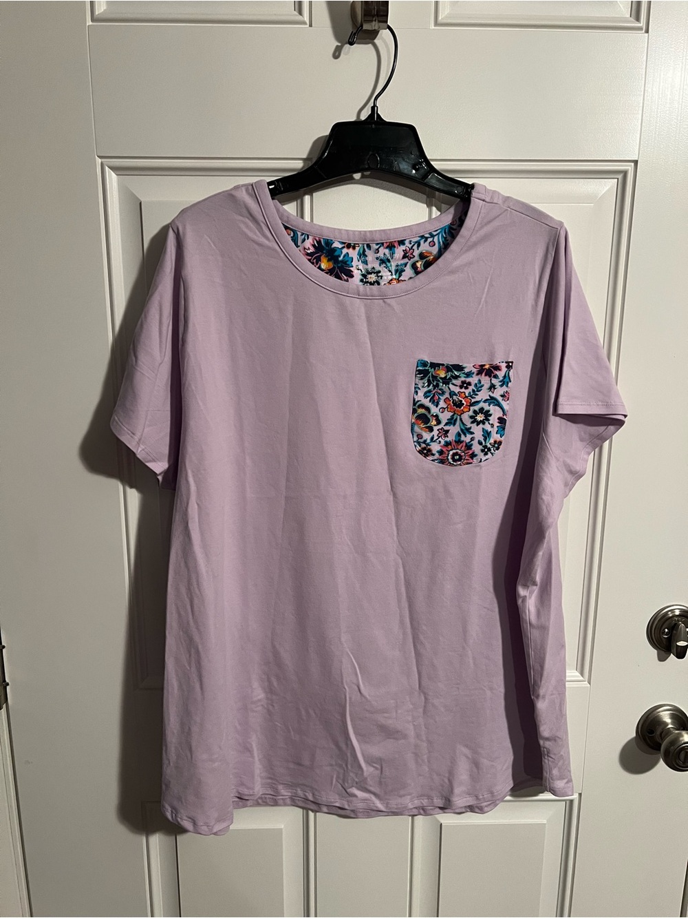 Vera Bradley Lavender Short-Sleeve Tee with Floral Pocket